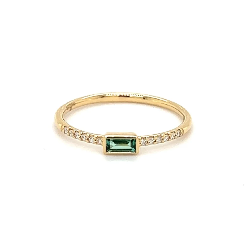 Rainbow Gemstone Emerald Petite Ring