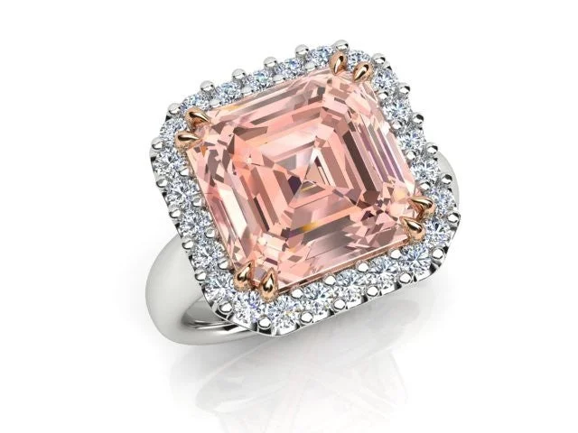 White Gold Morganite & Diamond Ring