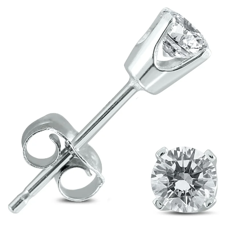 Marquee 1/2 Carat TW Round Diamond Stud Earrings in 14K White Gold Setting