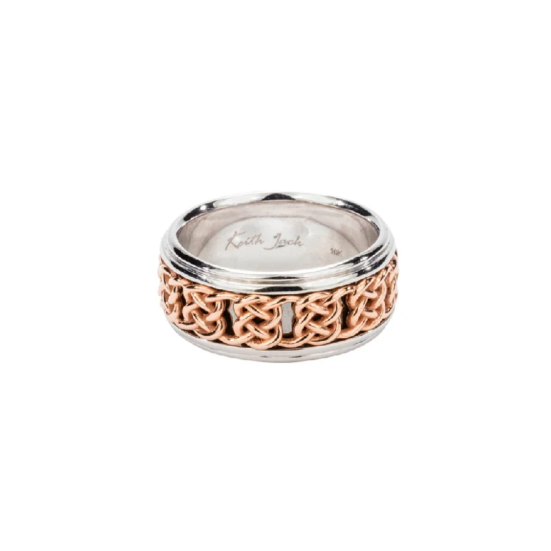 10k White and Rose Gold  Celtic Knot Wedding  'Leven' Ring