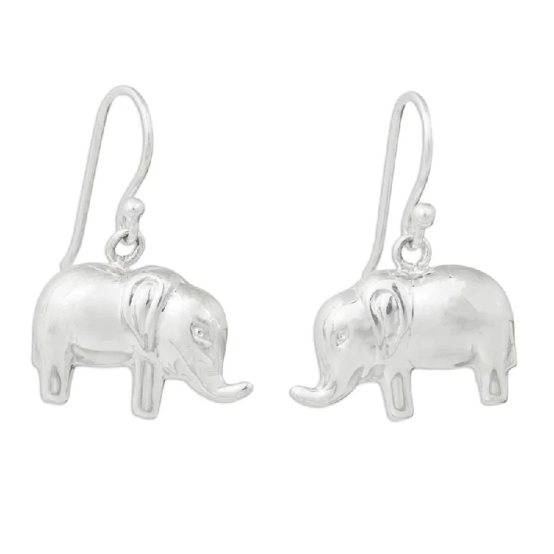 Sterling Silver 'Petite Pachyderm' Earrings (Thailand) - 1L*0.4W